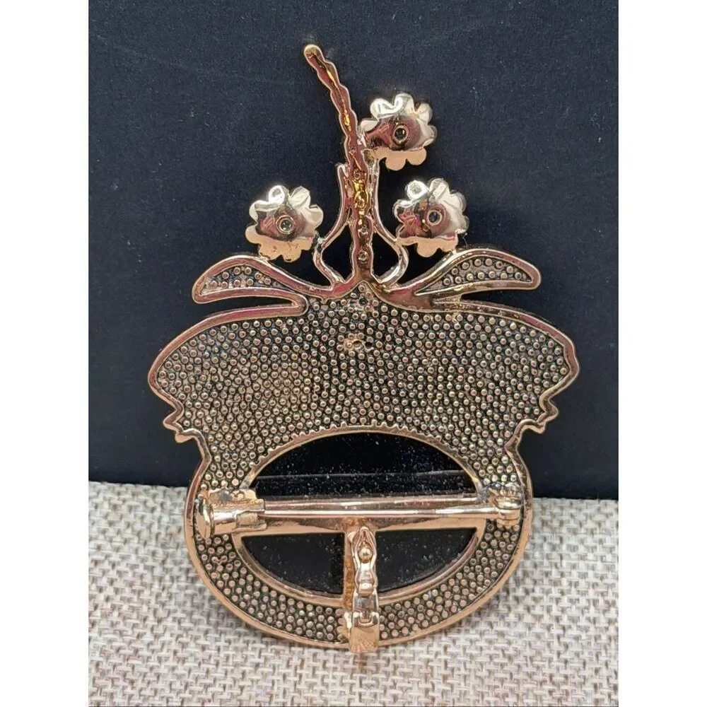 Unique Estate Amy Kahn Russell Bronze Dragonfly Floral Large Pin Pendant